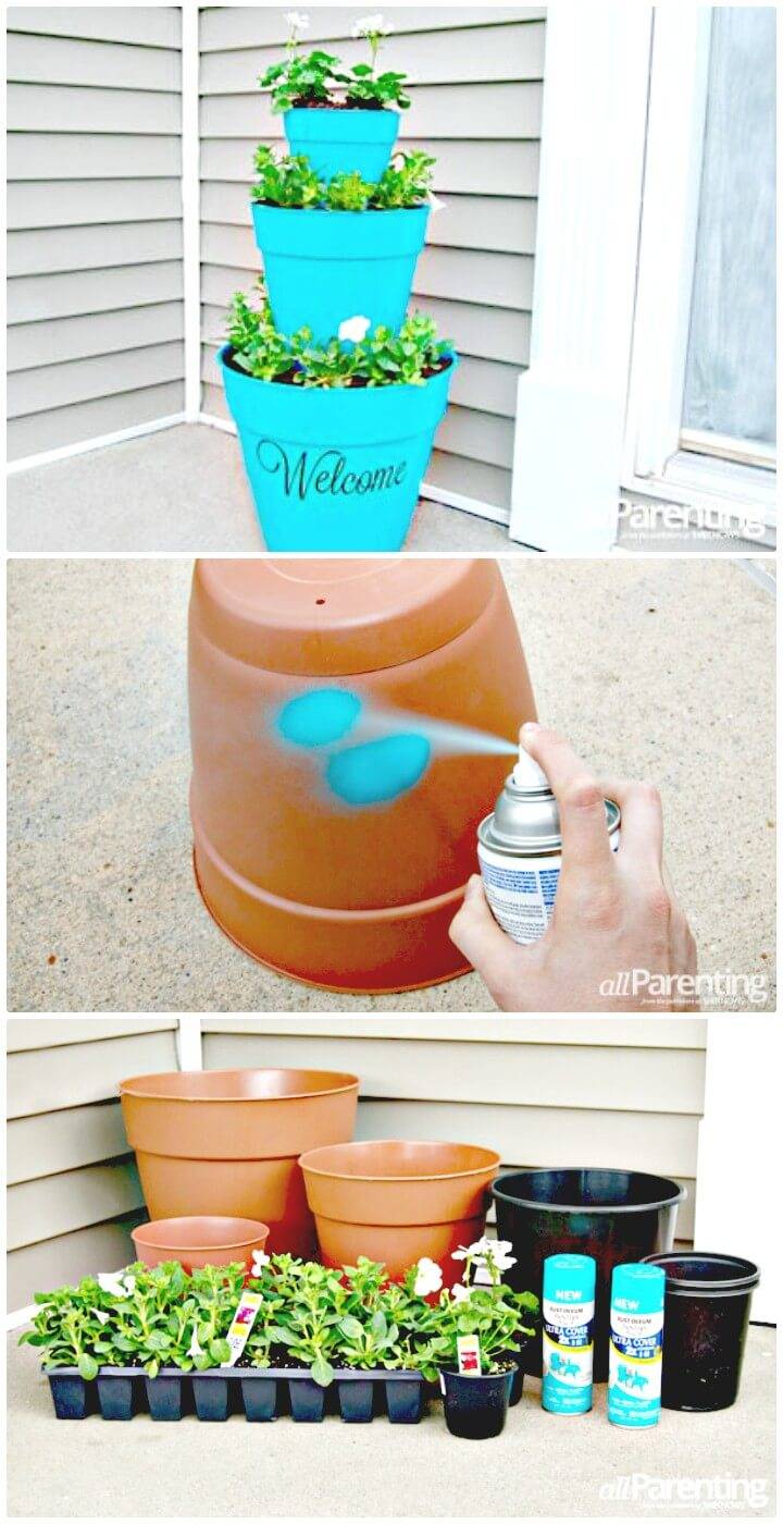 How to Make Your Own Stacked Pot Planter Tutorial