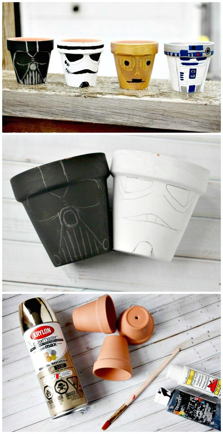 Make Your Own Star Wars Garden Pots - DIY