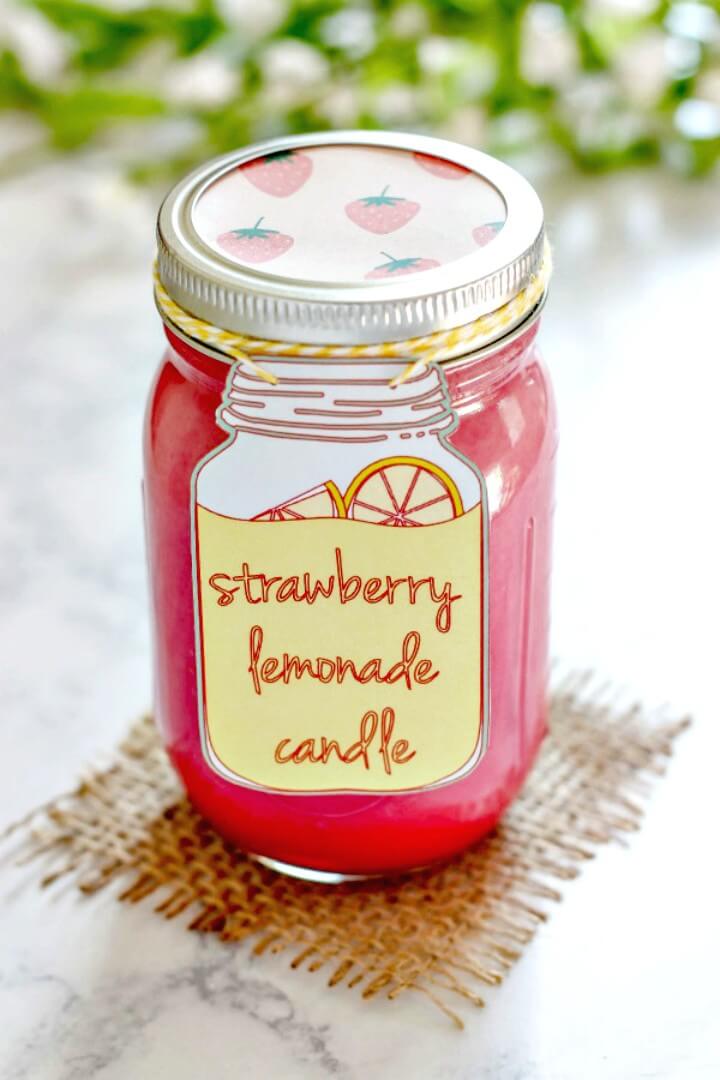 How to Make Strawberry Lemonade Candle - DIY Mason Jars Crafts  