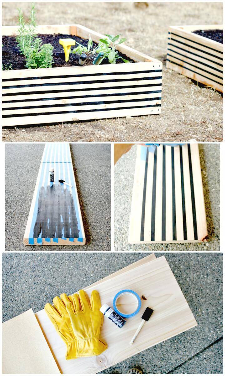 Make Your Own Striped Raised Garden Beds - DIY