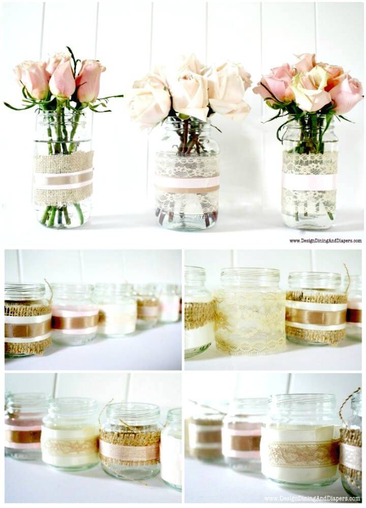 Easy Make Your Own Vases And Votive Candles From Recycled Jars