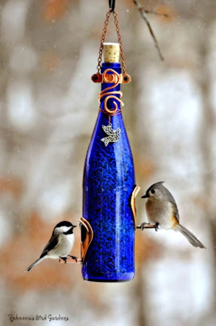 Make Your Own Wine Bottle Bird-Feeders - DIY