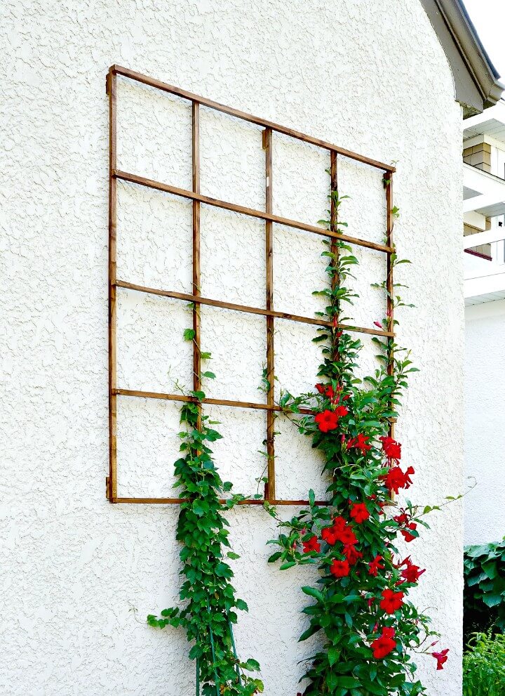 How To Build Grid Trellis from Garden Stakes - DIY