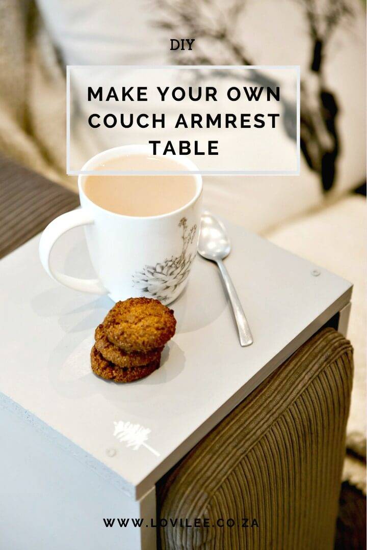 Adorable DIY Couch Armrest Table