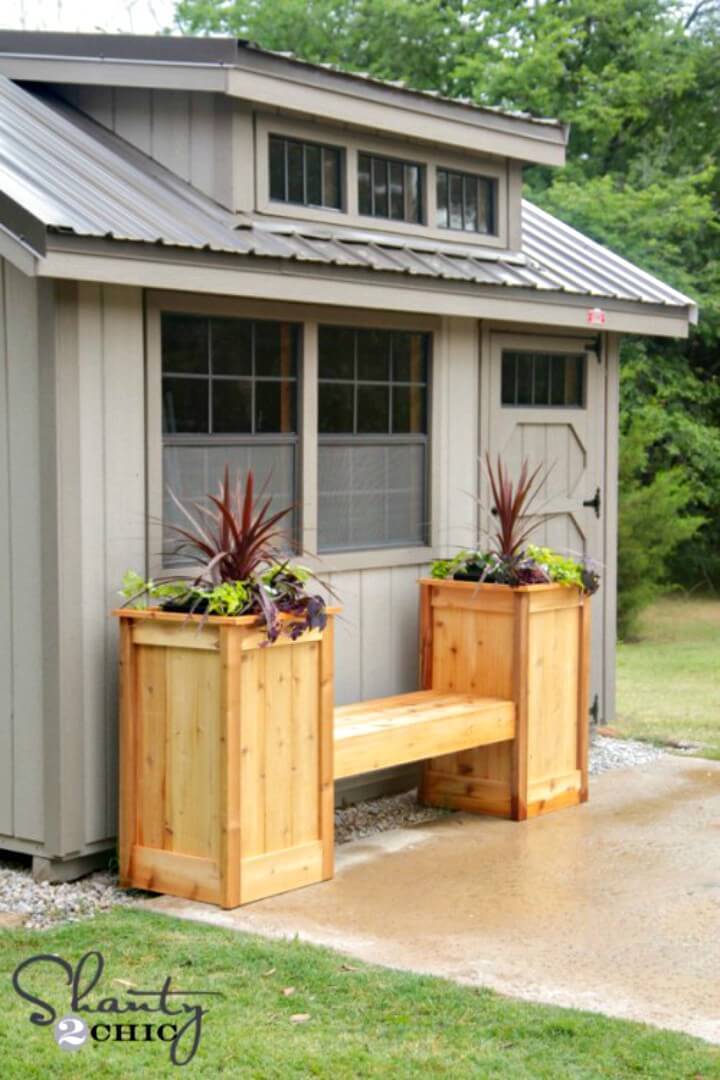 How to DIY Planter Box Bench - Garden Furniture Ideas 