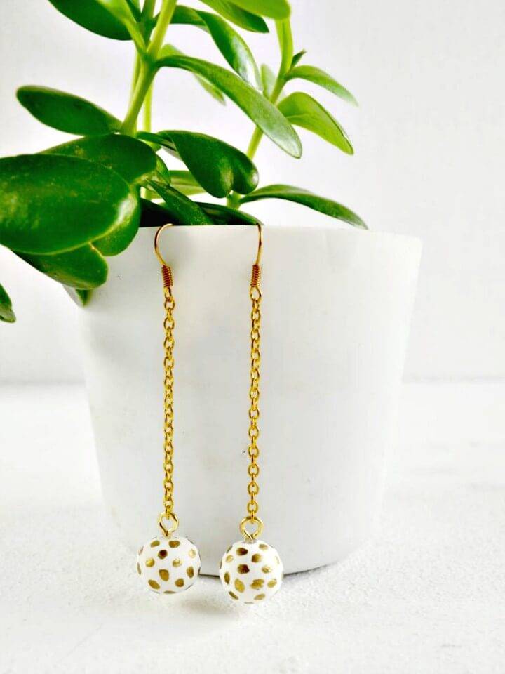 How to Make Polka Dot Clay Dangle Earrings - DIY