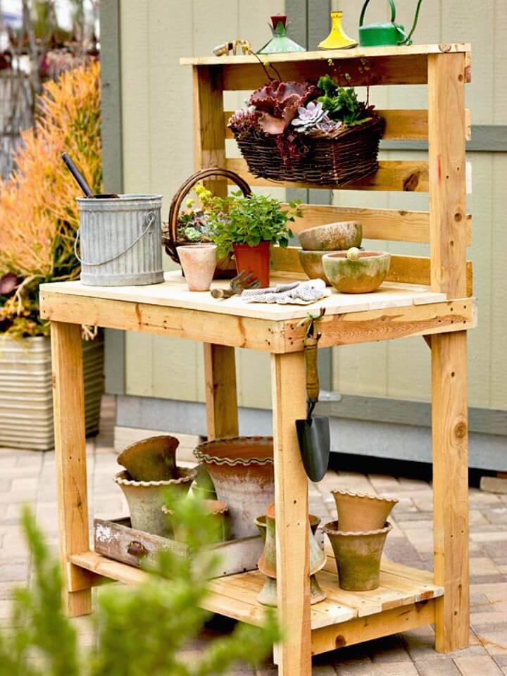 How to Build Garden Potting Bench - DIY Garden Furniture Ideas 