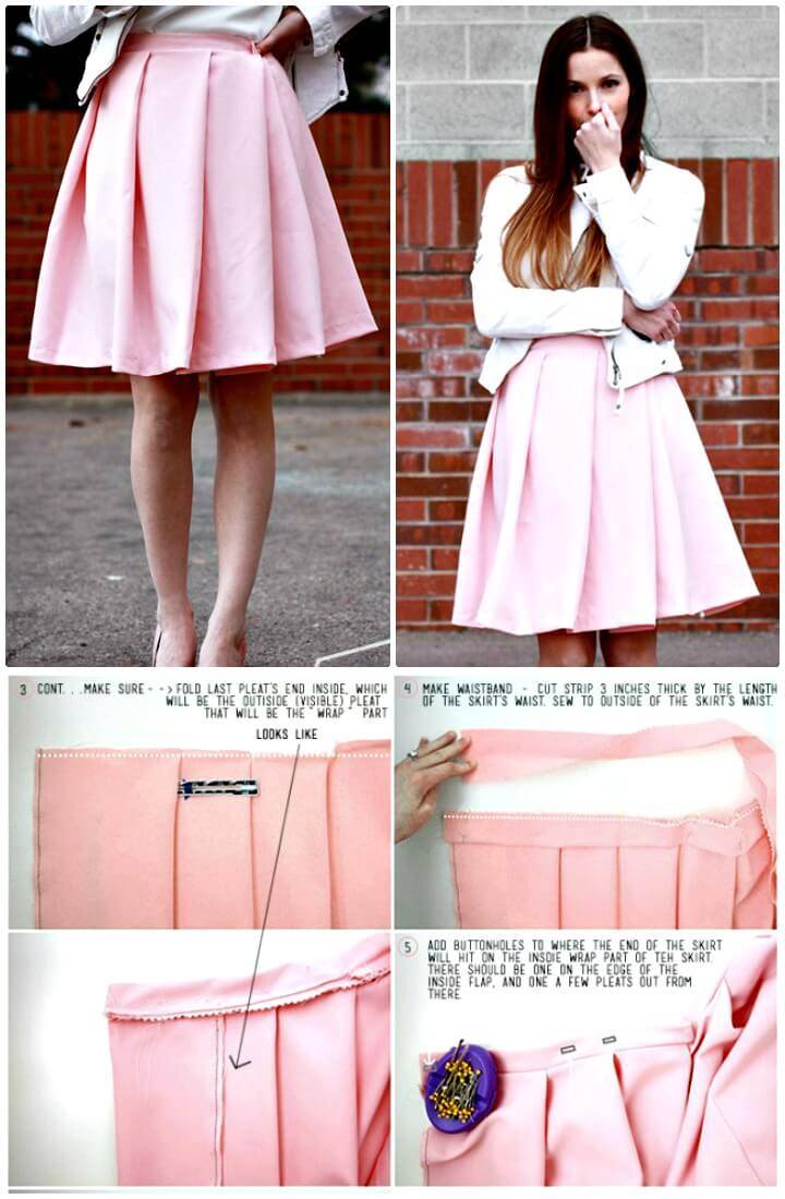 DIY Wide Pleat Wrap Skirt