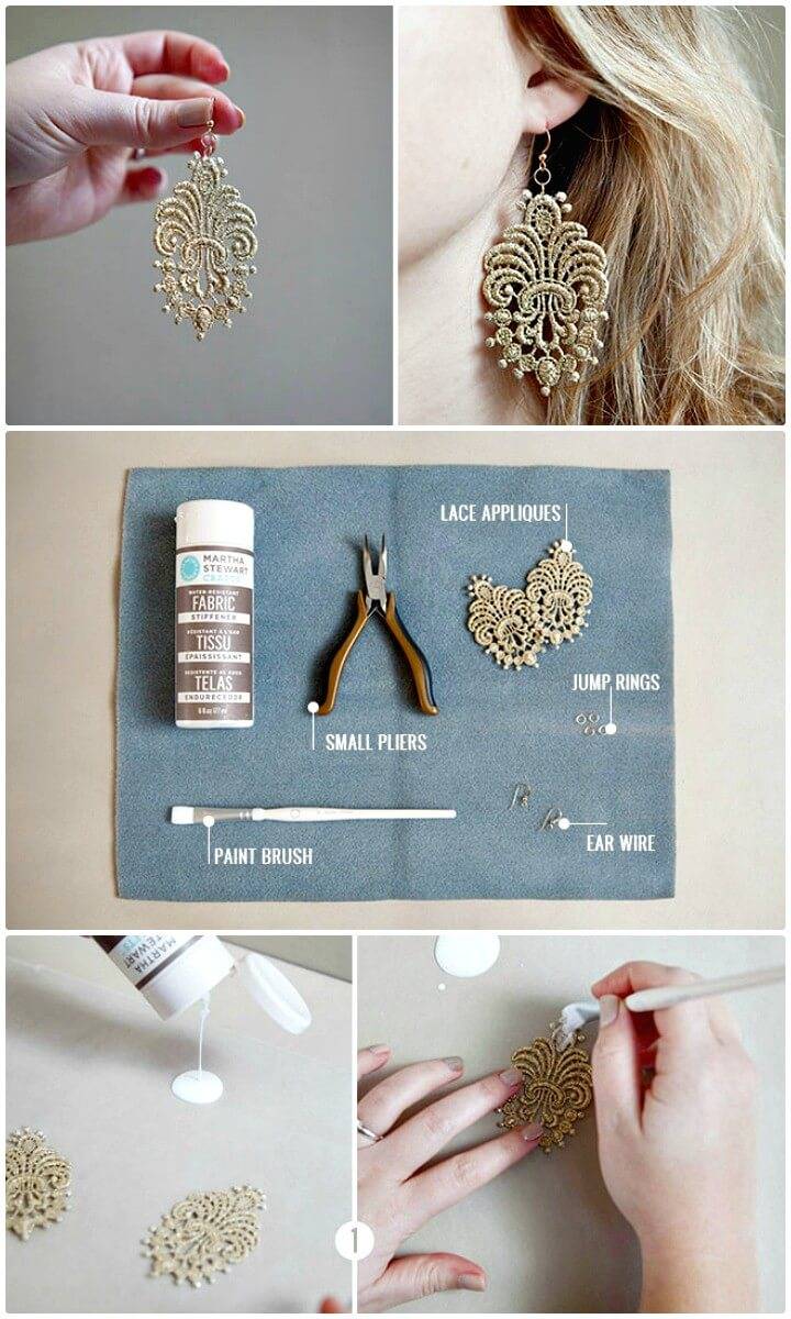 Adorable and Easy DIY Lace Earrings