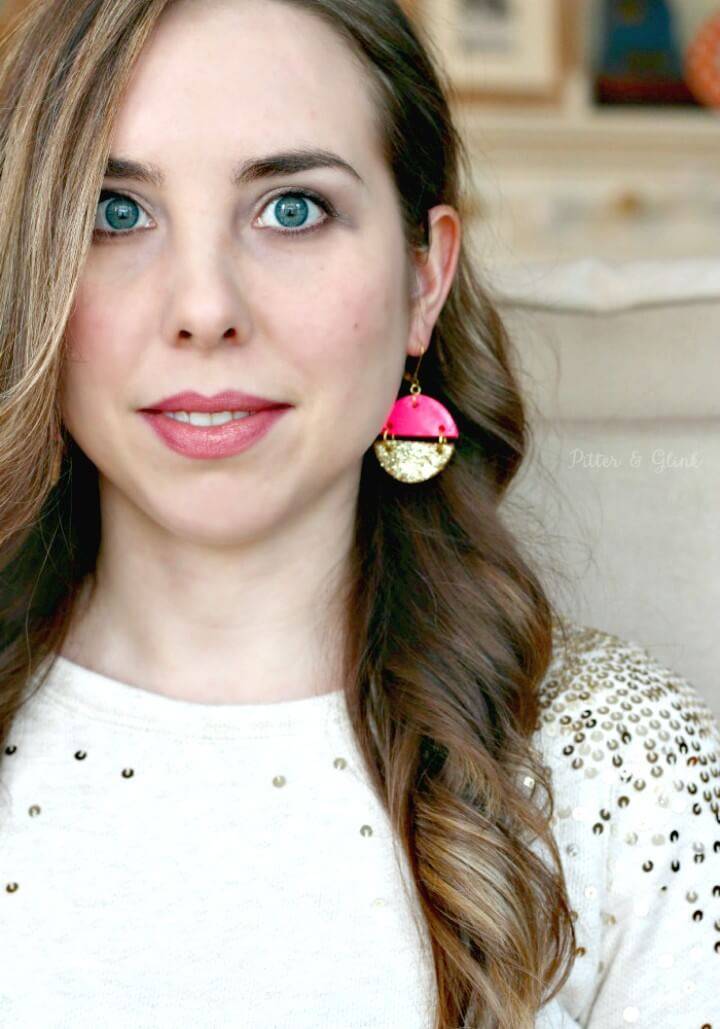 How to DIY Pink & Gold Polymer Clay Earrings