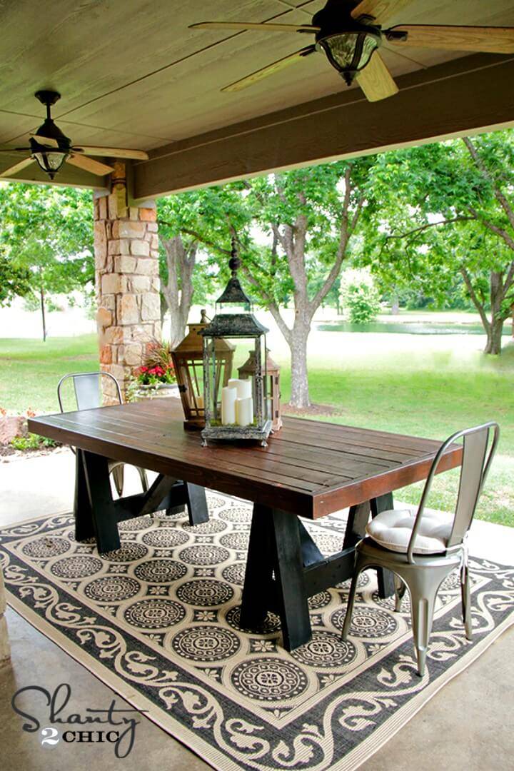 Beautiful DIY Pottery Barn Inspired Table for Your Backyard