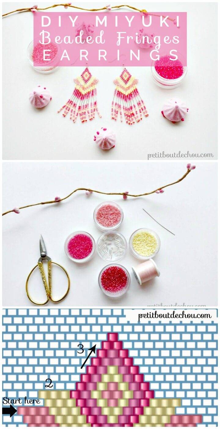 Make Beaded Fringes Earrings -DIY