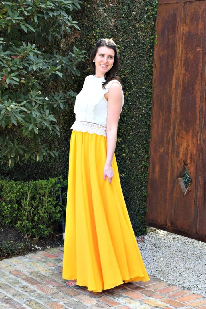 Beautifully DIY Chiffon Maxi Circle Skirt Sewing