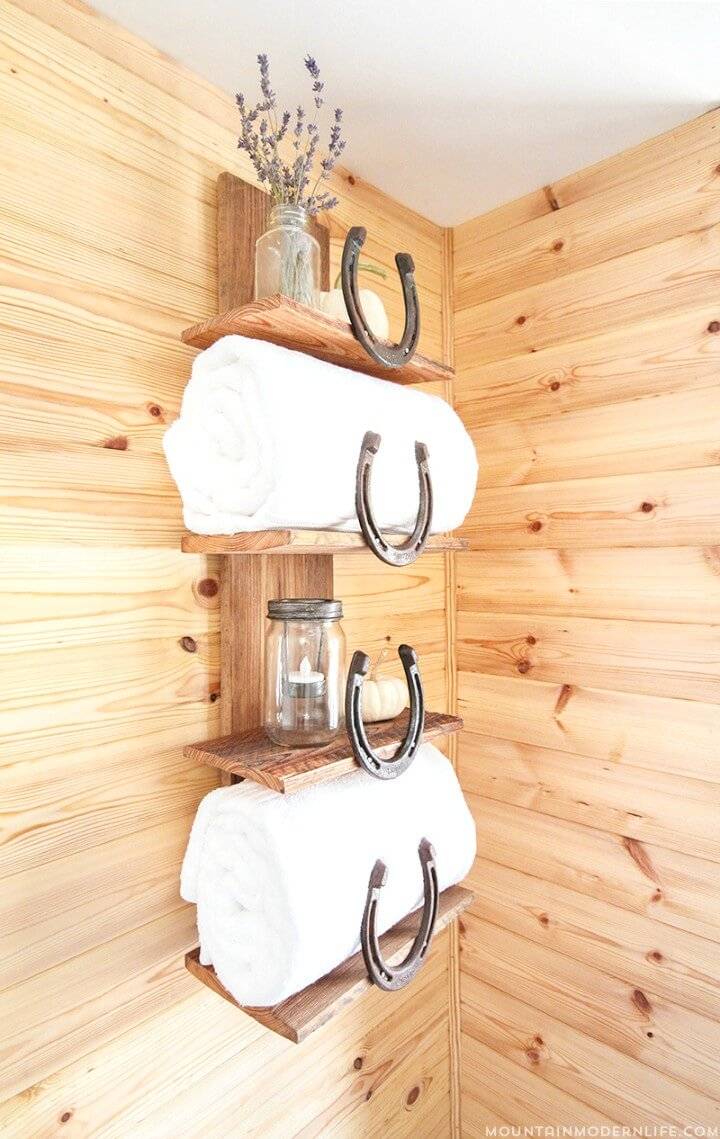 Build Your Own Rustic Bathroom Shelf