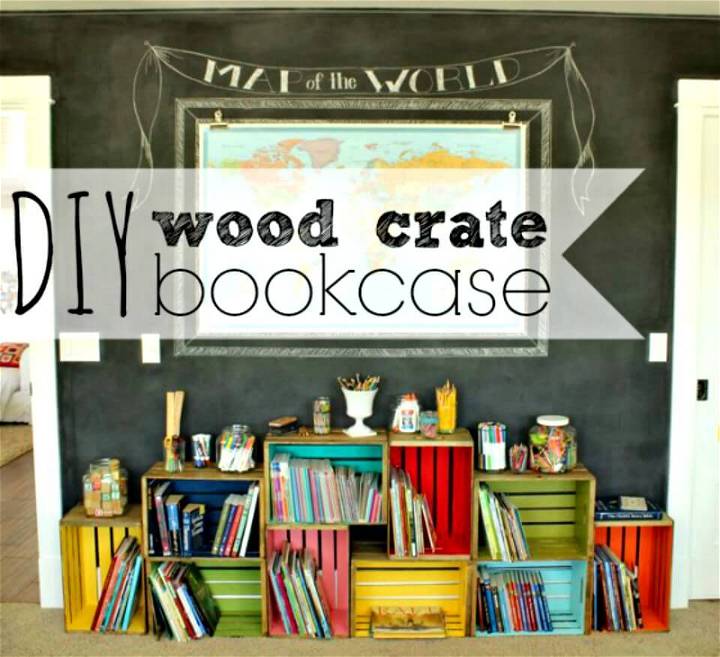 How to Build Your Own Wood Crate Bookcase