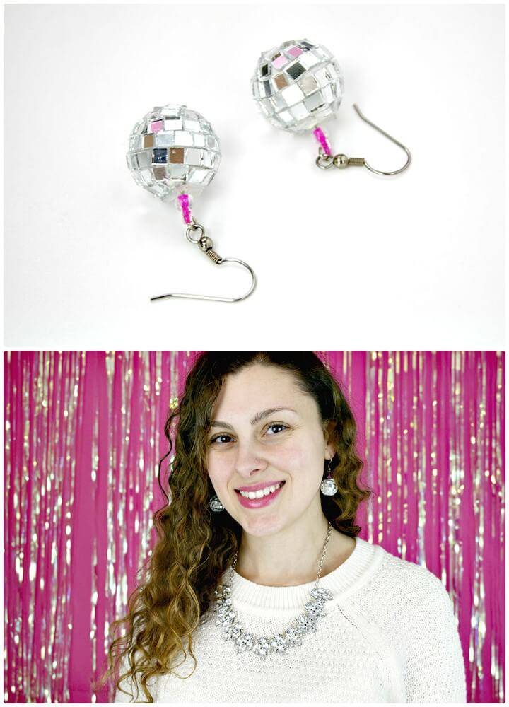 Cute and Easy DIY Disco Ball Earrings