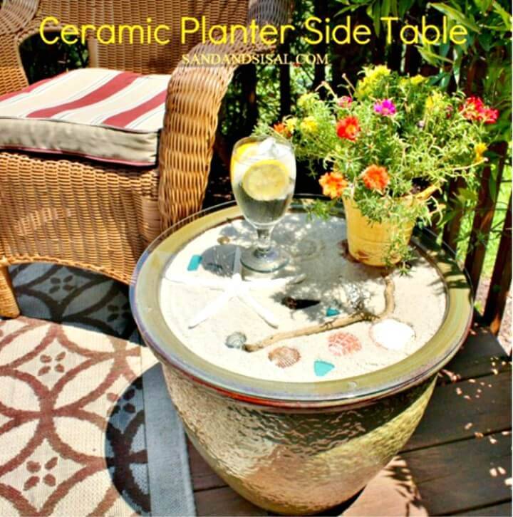 DIY Ceramic Planter Side Table Tutorial