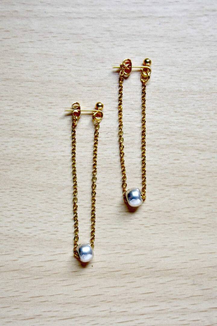 Simple DIY Chain Earrings