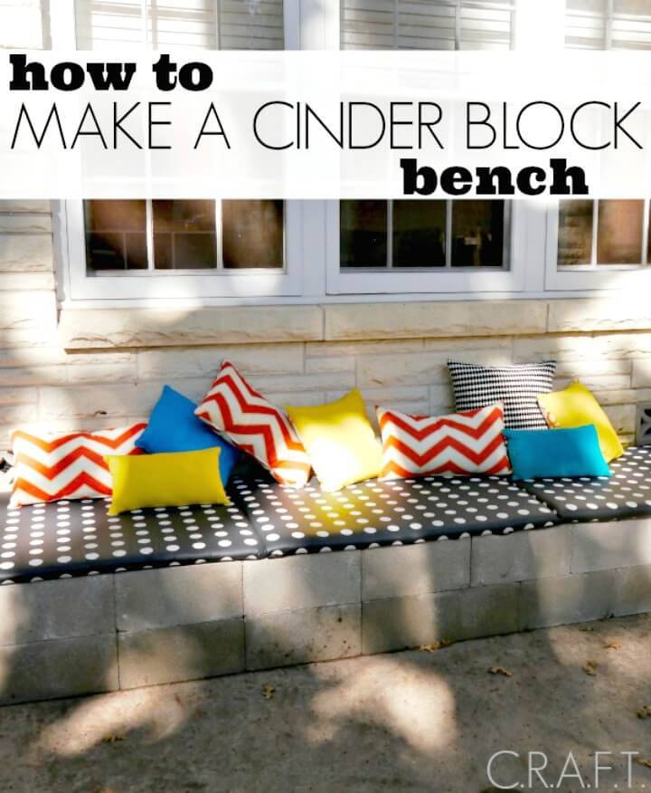 DIY Cinder Block Backyard Bench