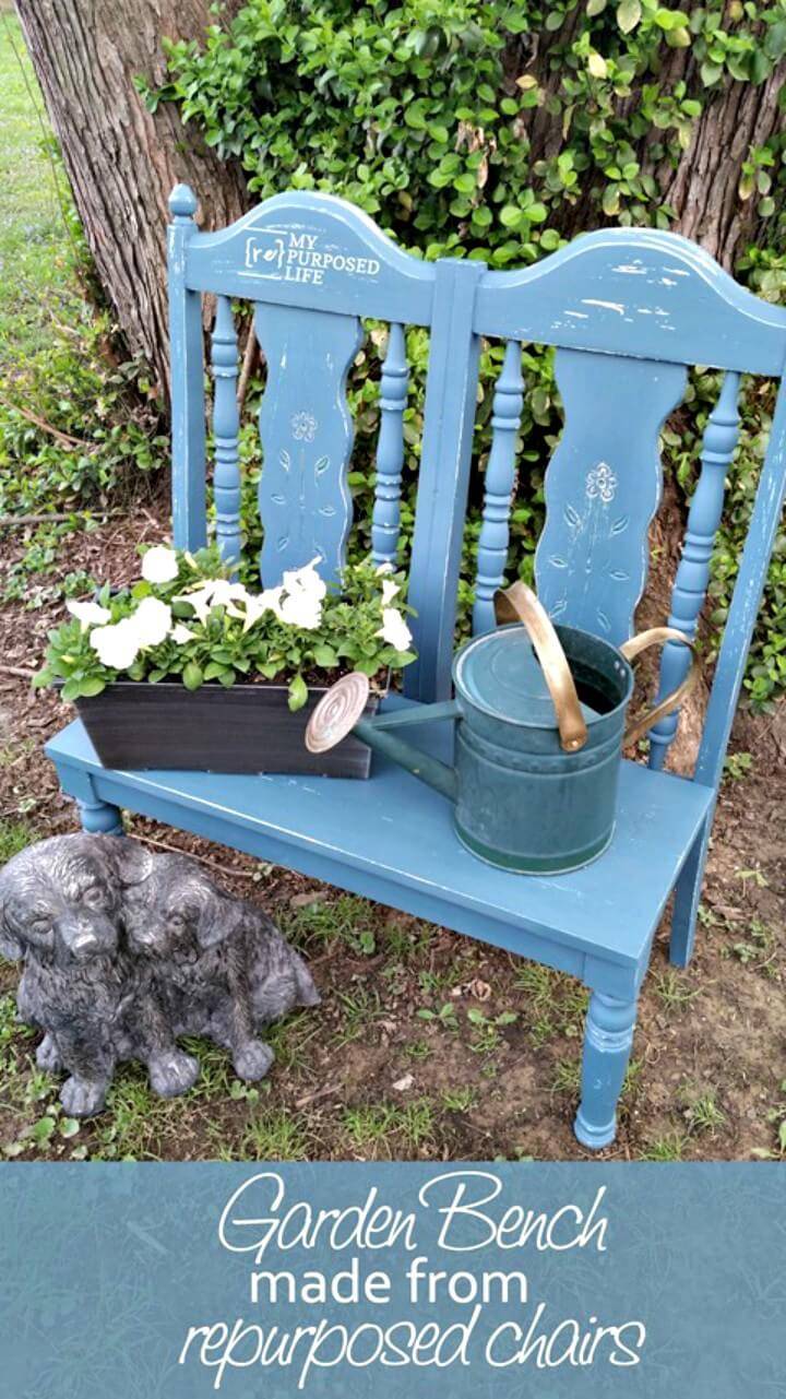 DIY Garden Bench From Re-purposed Chairs - Furniture Ideas 