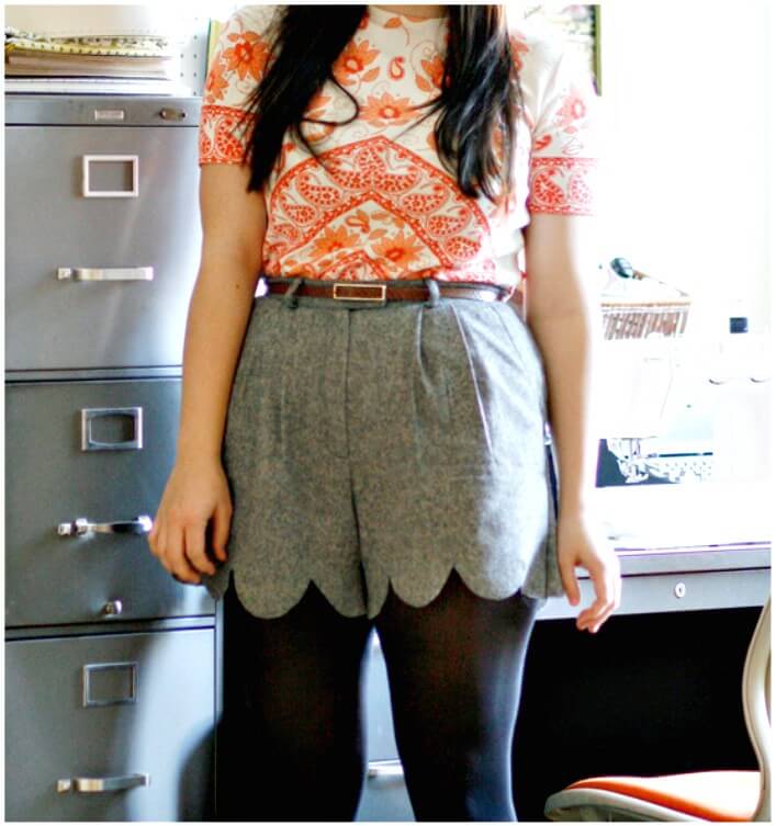 DIY No-Sew Scalloped Shorts