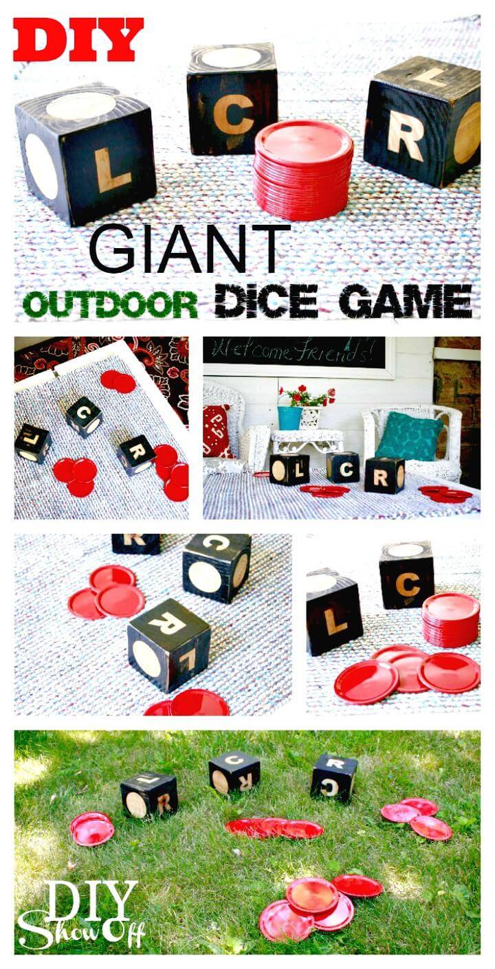 DIY Outdoor Giant Dice Game For Summer & Spring