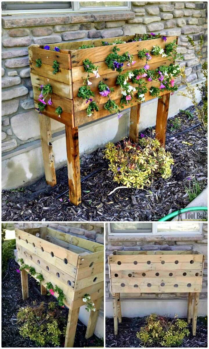 DIY Pallet Planter Box For Cascading Flowers