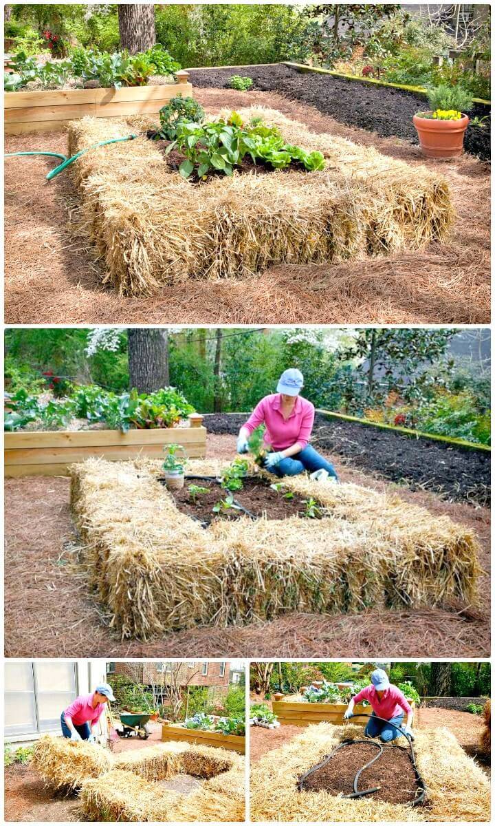 Simple DIY Raised Bed from Bales of Straw