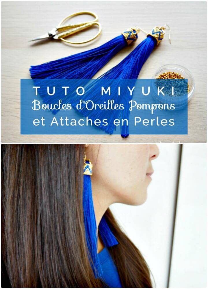 DIY Silk Tassel with Beaded Tie Earrings