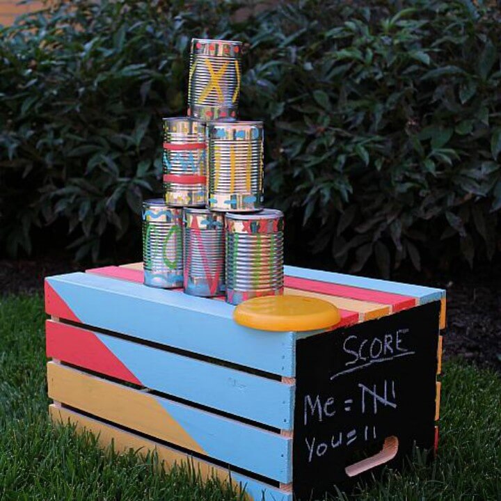 Backyard Tin Can Toss Game 