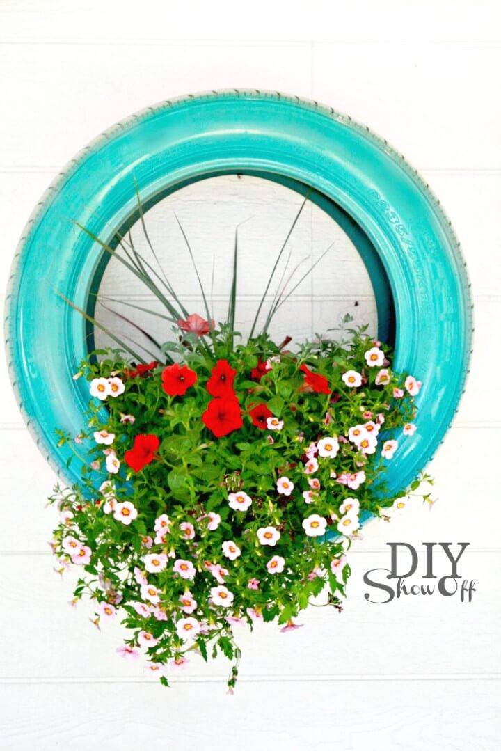 DIY Tire Flower Backyard Planter Project - Backyard Ideas