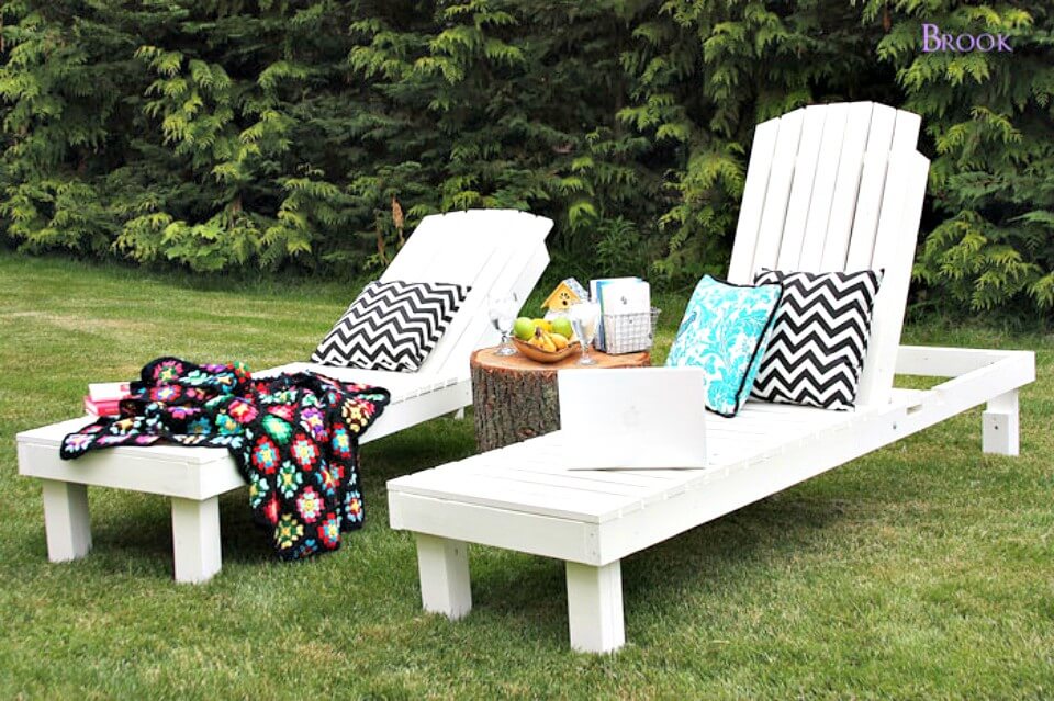 DIY Wood Garden Chaise Lounges for $35 - Garden Furniture Ideas 