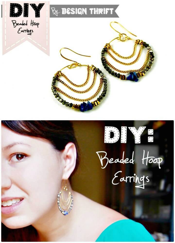 Easy DIY Beaded Hoop Earrings