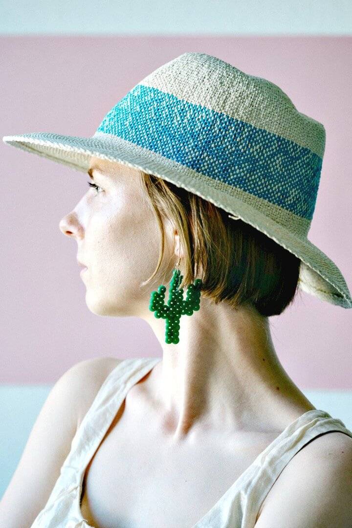 DIY Cactus Earrings From Fuse Beads