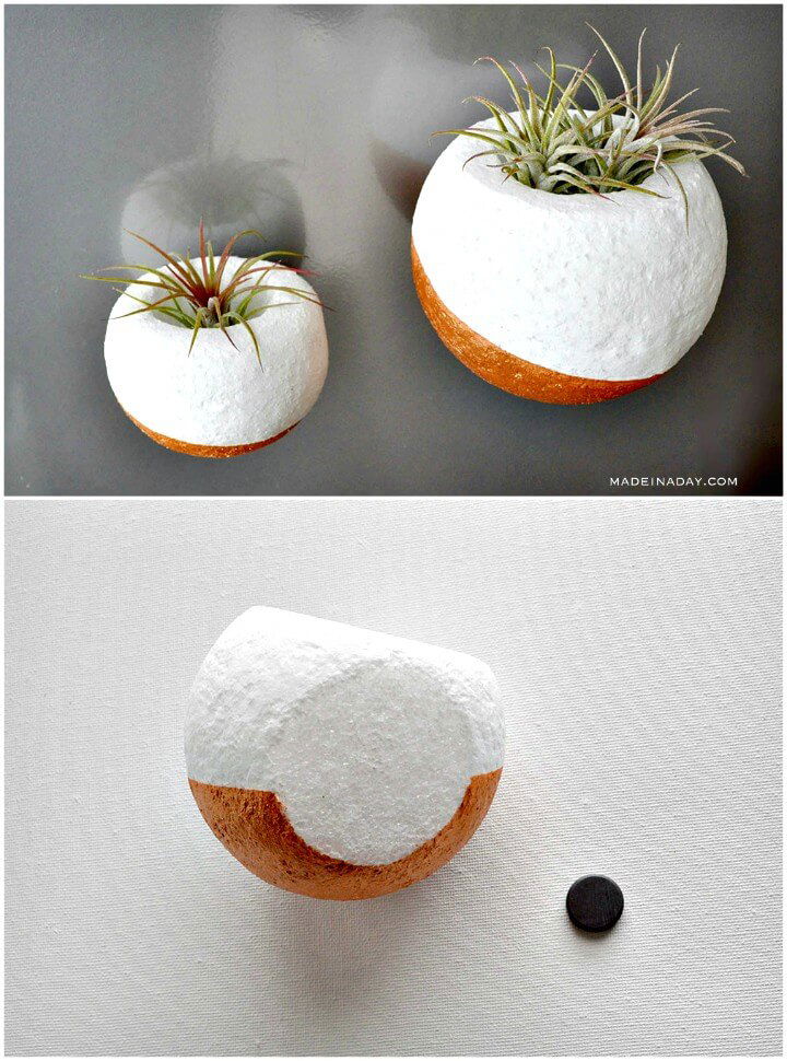 How to DIY Faux Concrete Magnetic Air Plant Hanger