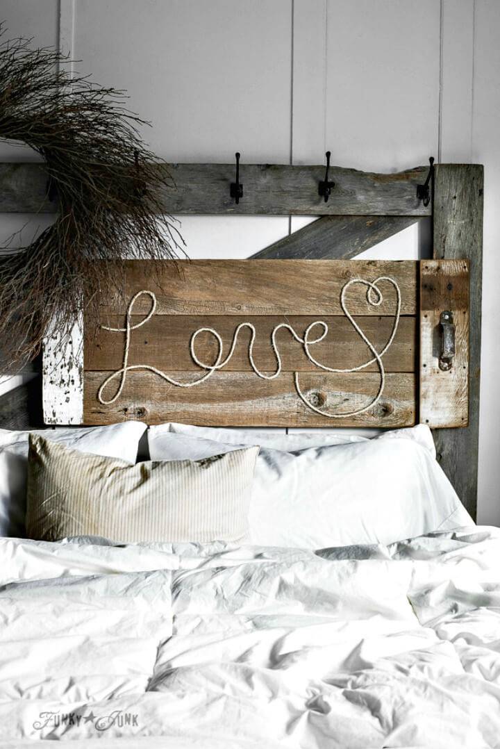 DIY "Love" Rope Sign From Reclaimed Wood