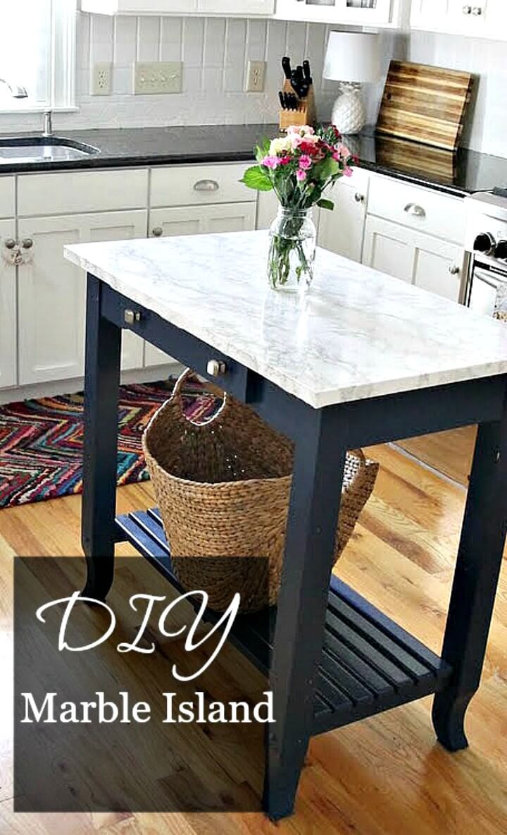 Easy How to DIY Marble Top Kitchen Island