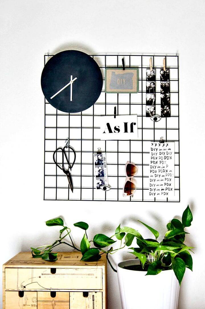 Easy to DIY Metal Wall Grid