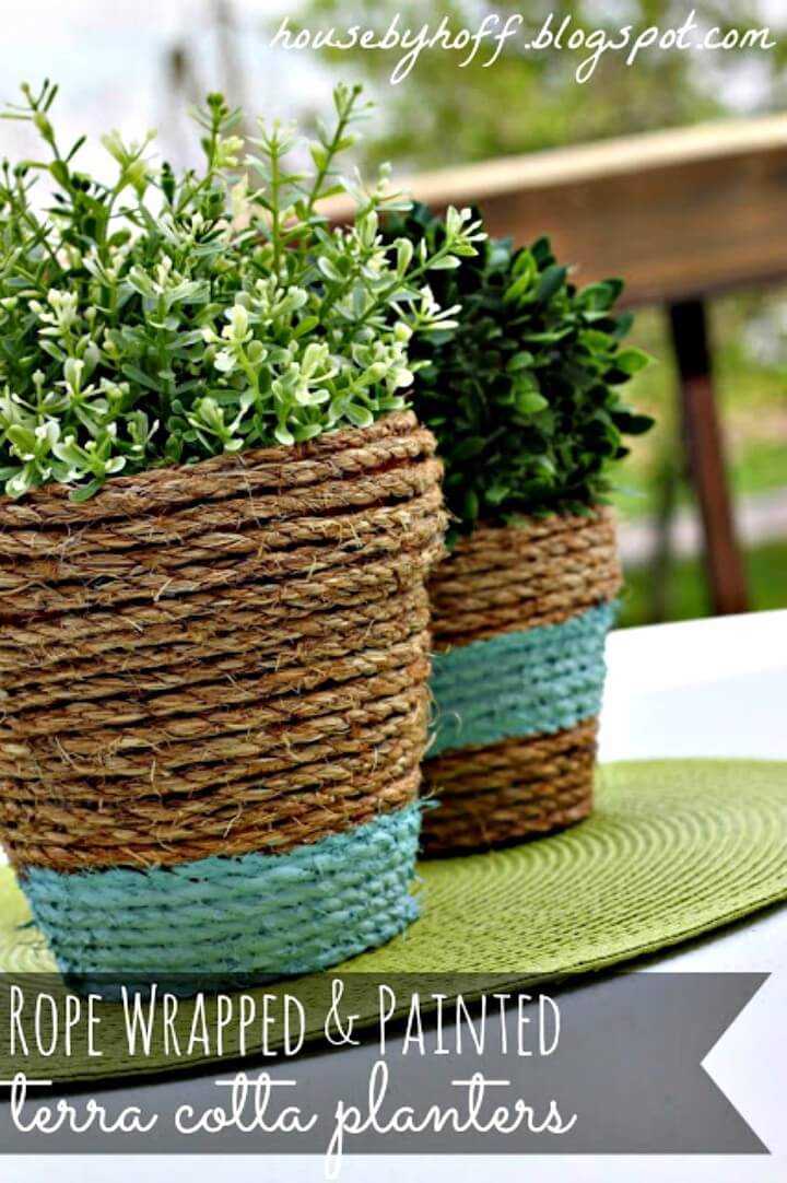 Easy DIY Rope-Wrapped Pots Tutorial