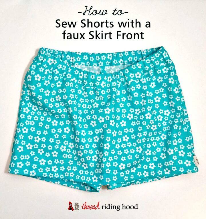 Easy DIY Shorts with a Faux Skirt Front