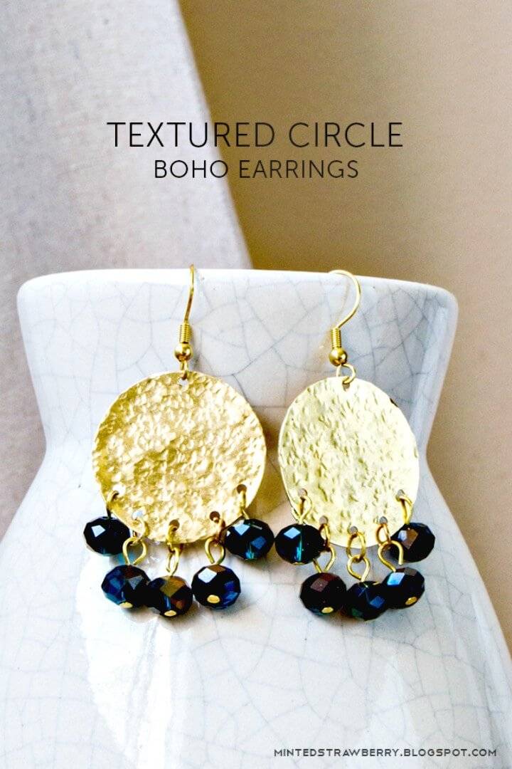 Easy DIY Textured Circle Boho Earrings