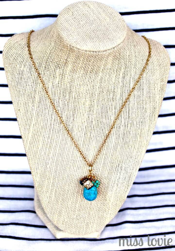 Easy DIY Turquoise Pendant Necklace