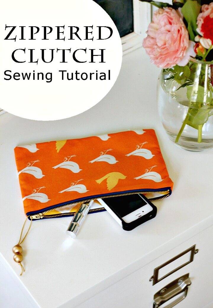 DIY Zippered Clutch Sewing Project 