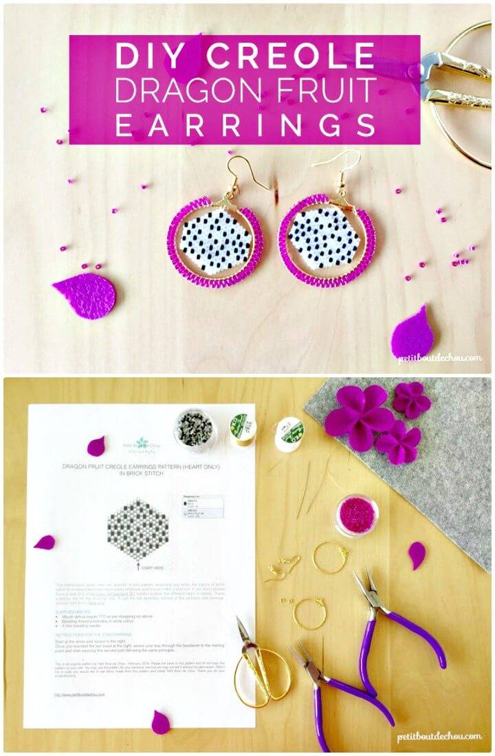 Gorgeous DIY Creole Dragon Fruit Earrings