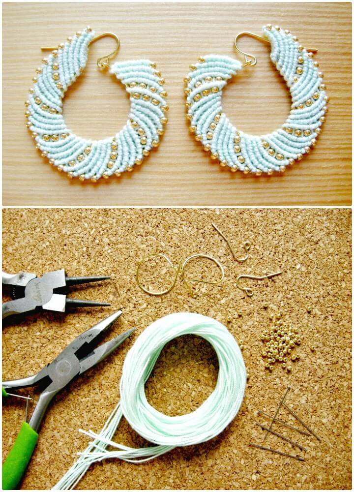 How to make Macrame Swirl Earrings