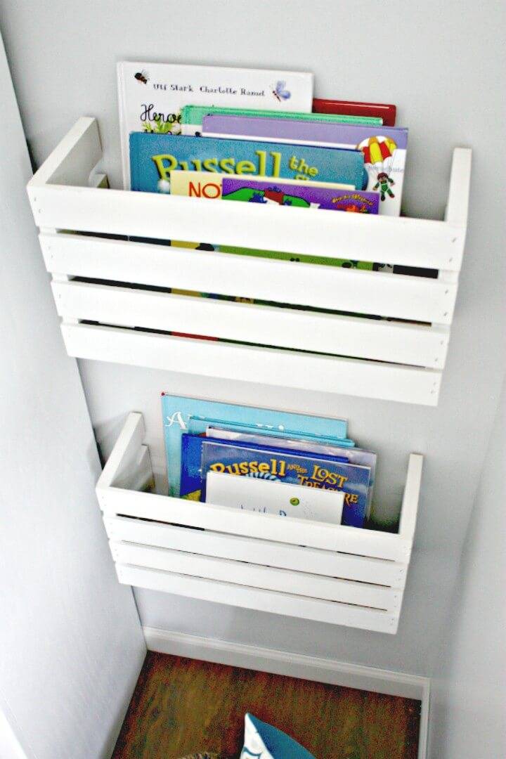 Adorable and Easy DIY Crate Book Storage
