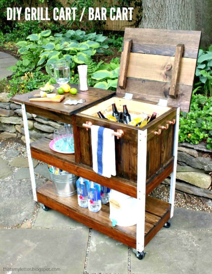 How To Build Grill Cart or Bar Cart - DIY Backyard Ideas