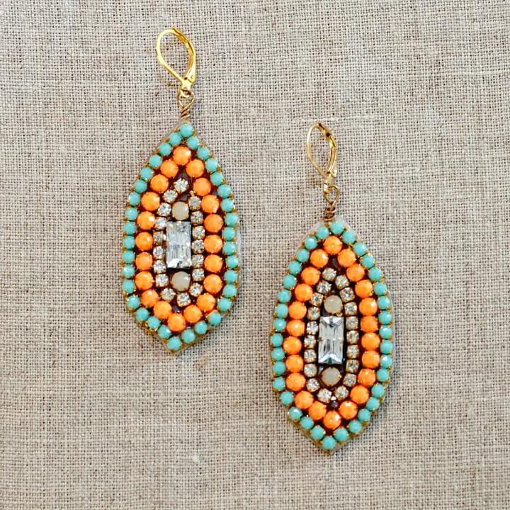 DIY Rhinestone Marquis Drop Earrings