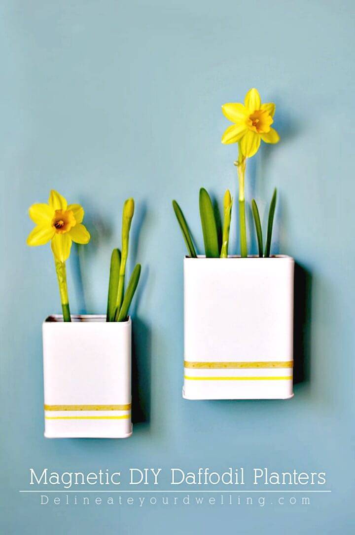 Adorable DIY Daffodil Magnetic Planters