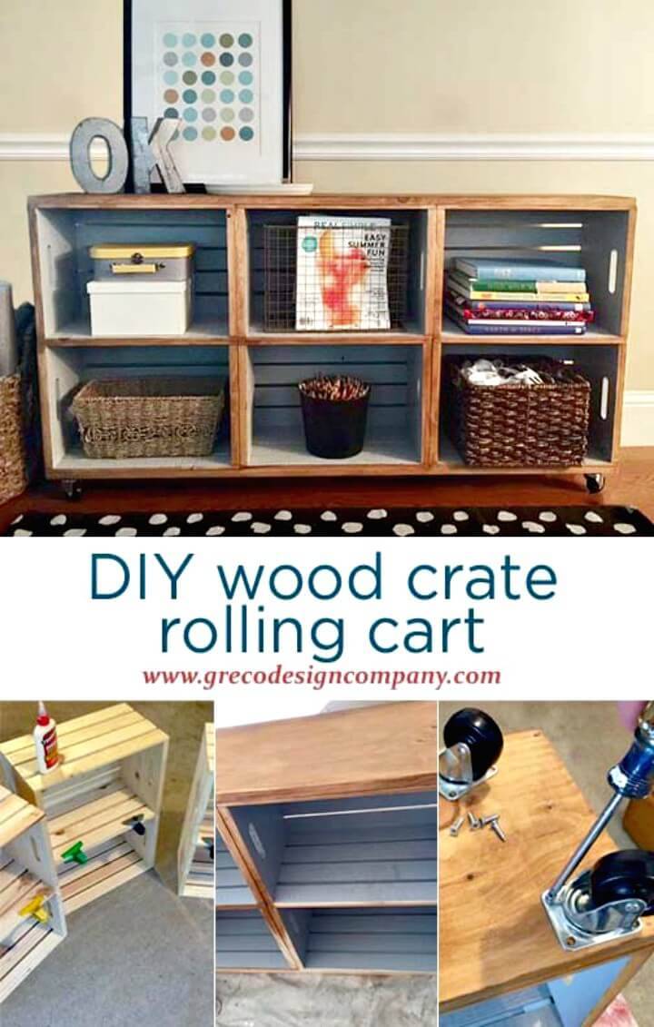 How To DIY Wood Crate Rolling Cart